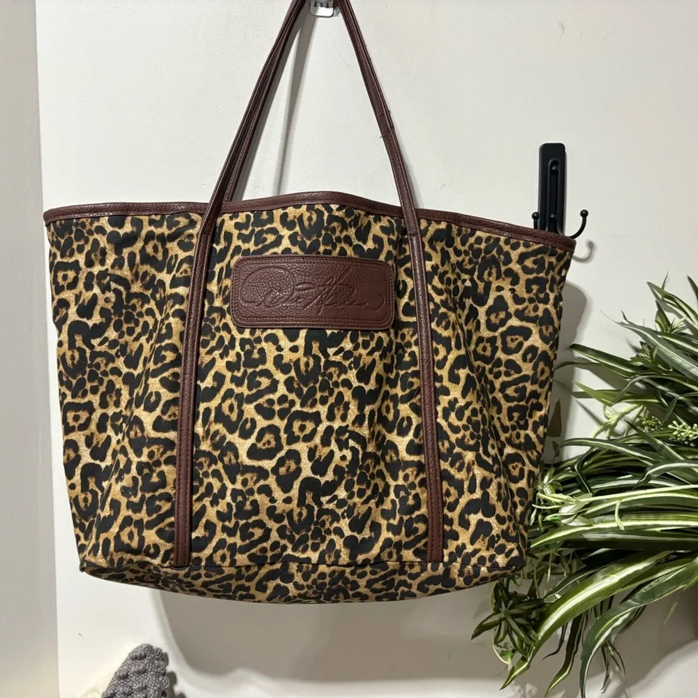 Vintage❤️Diane Gilman Leopard Print Tote - Picture 1 of 6